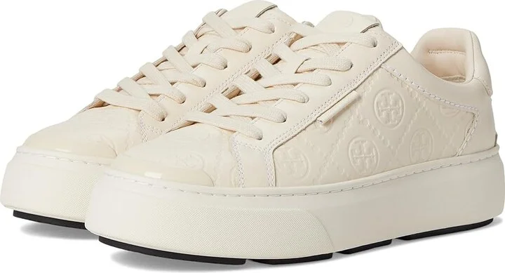 Tory Burch T-Monogram Ladybug Sneakers Women's Shoes Light Cream/Light Cream/Light Cream : 10 M, Leather/Rubber