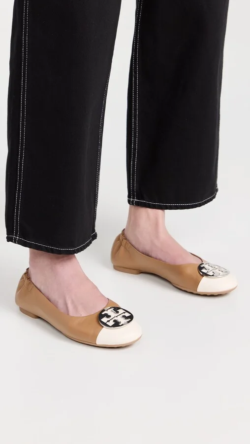 Tory Burch Toe Cap Logo Ballet Flats - Image 4