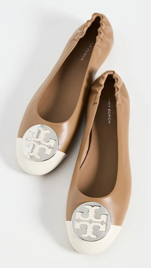 Tory Burch Toe Cap Logo Ballet Flats - Image 5