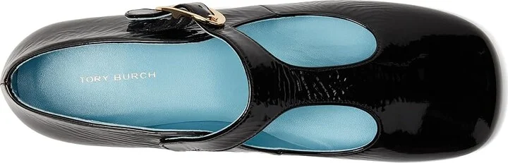 Tory Burch Violet T-Strap Women's Flat Shoes Nero : 8.5 M, Leather - Image 2