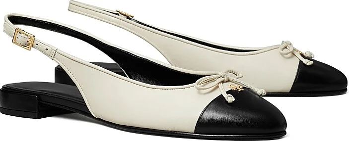 Tory Burch Women's Cap Toe Slingback Ballet Flats