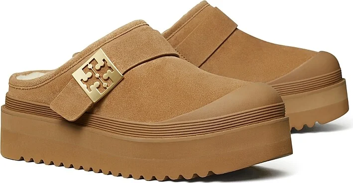 Tory Burch Women's Mellow Shearling Lined Platform Clogs