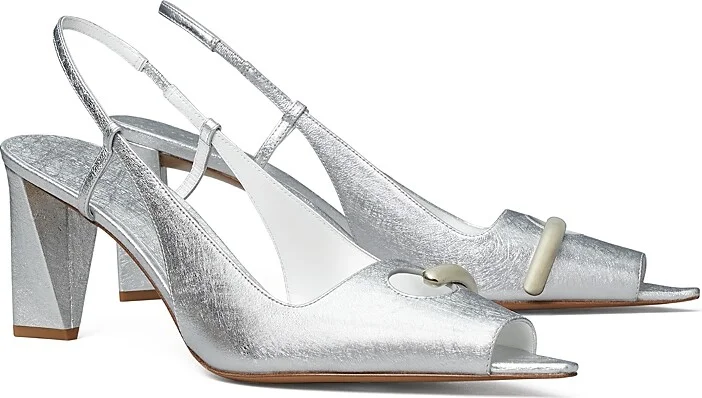 Tory Burch Women's Pierced Peep Toe Slingback Pumps