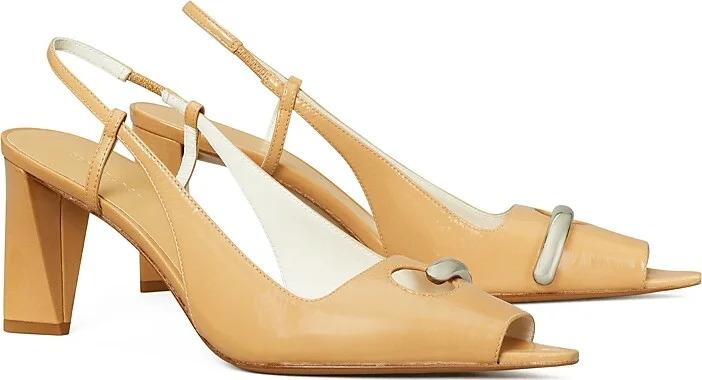 Tory Burch Women's Pierced Peep Toe Slingback Pumps