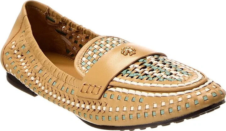 Tory Burch Woven Leather Ballet Loafer