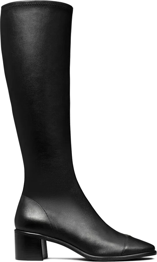 Tory Leather Cap-Toe Knee High Boot 55mm