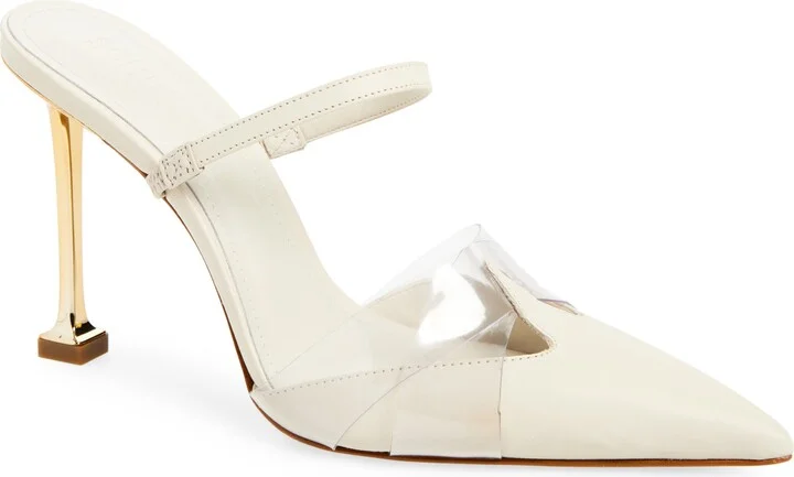 Tory Vinyl & Leather Mule Pump