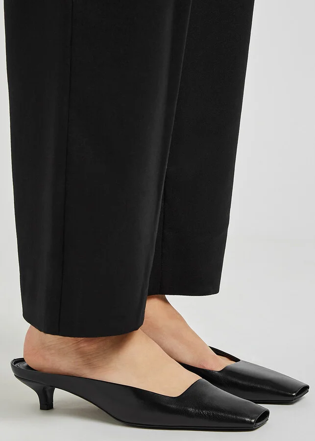 Toteme 40 Black Leather Mules - Image 5