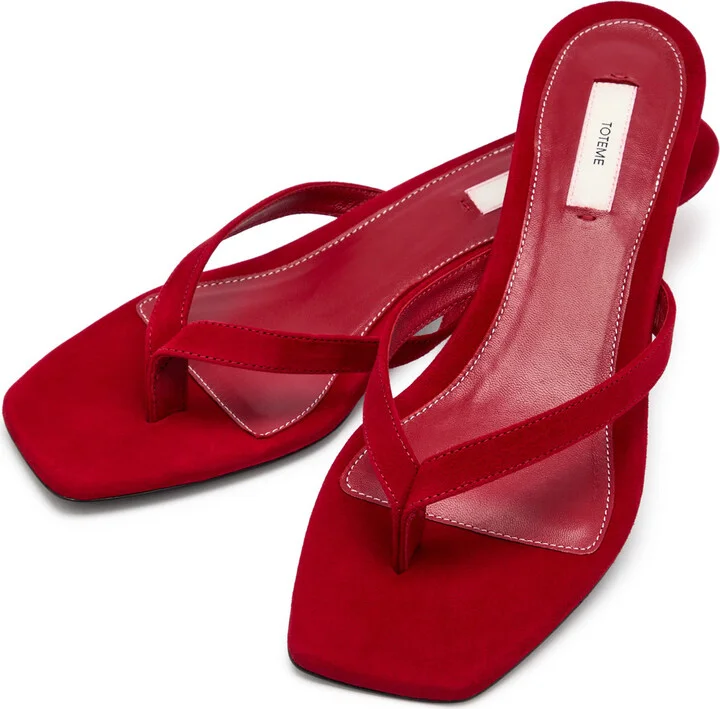 Toteme 40 Suede Thong Sandals - Image 3