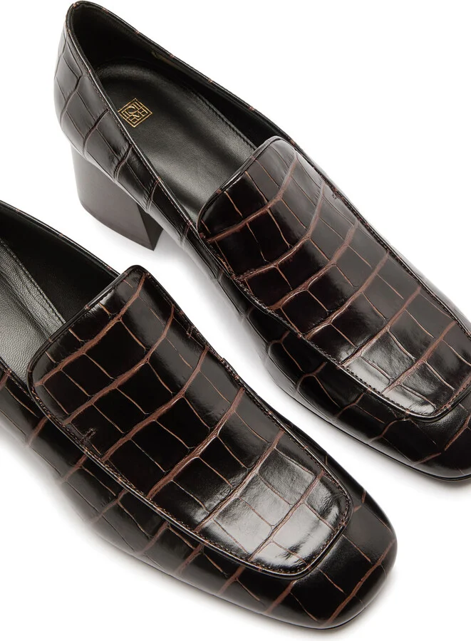 Toteme 50 Crocodile-effect Leather Pumps - Image 3