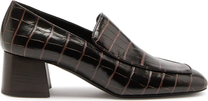 Toteme 50 Crocodile-effect Leather Pumps