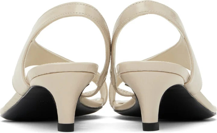 TOTEME Beige Naplack Leather Thong Heeled Sandals - Image 2