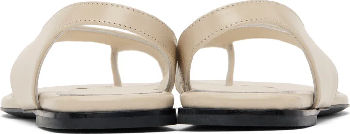 TOTEME Beige Naplack Leather Thong Sandals - Image 2