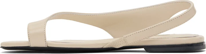 TOTEME Beige Naplack Leather Thong Sandals - Image 3