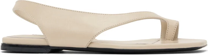 TOTEME Beige Naplack Leather Thong Sandals