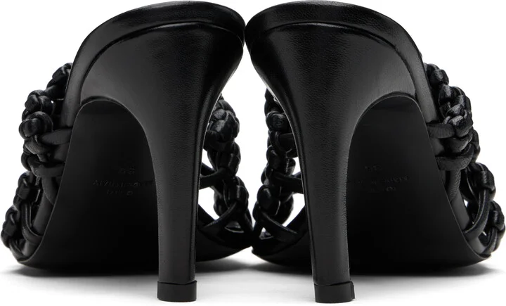 TOTEME Black Braided-Leather Bandeau Mules - Image 2