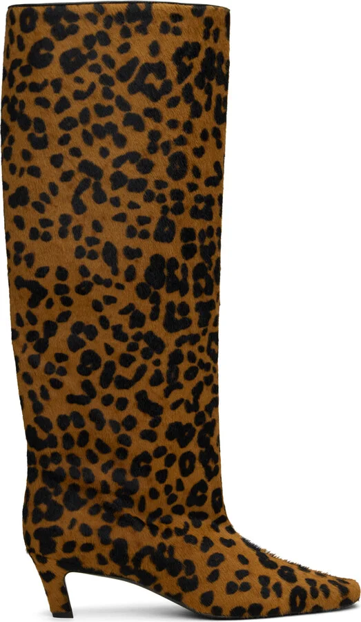 TOTEME Black & Brown 'The Wide Shaft' Boots