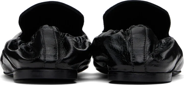 TOTEME Black Elastic-Back Leather Loafers - Image 2