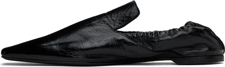 TOTEME Black Elastic-Back Leather Loafers - Image 3