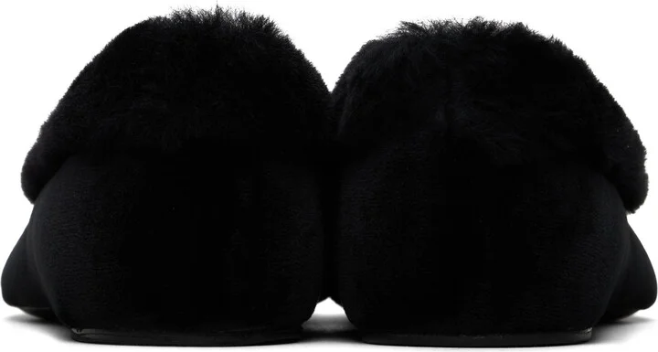 TOTEME Black Fleece Edge Velvet Ballerina Flats - Image 2