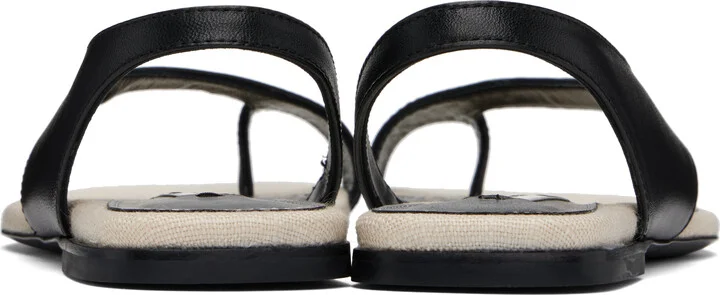 TOTEME Black Leather Thong Sandals - Image 2