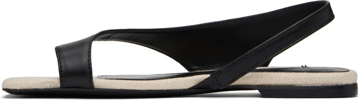 TOTEME Black Leather Thong Sandals - Image 3