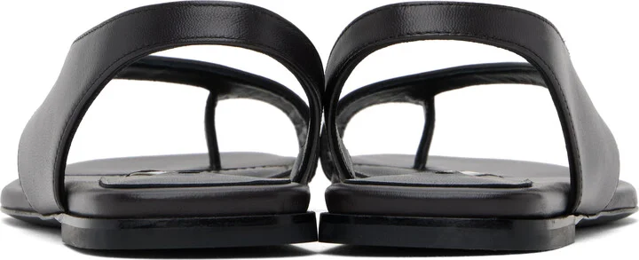 TOTEME Black Leather Thong Sandals - Image 2