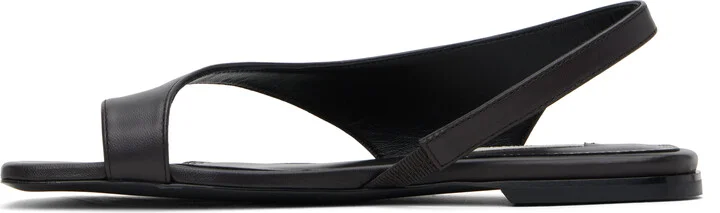 TOTEME Black Leather Thong Sandals - Image 3