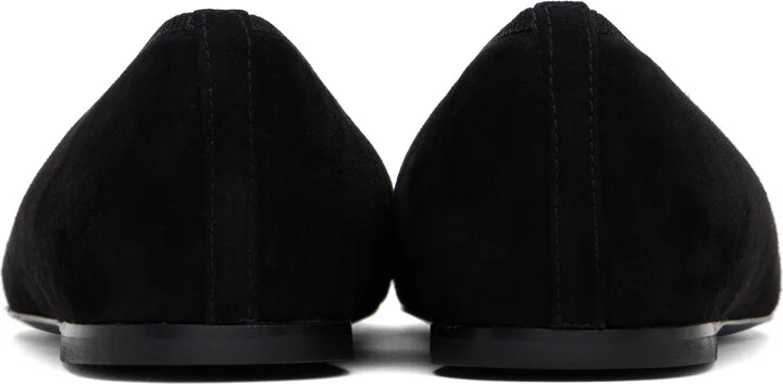 TOTEME Black Minimalist Suede Ballerina Flats - Image 2