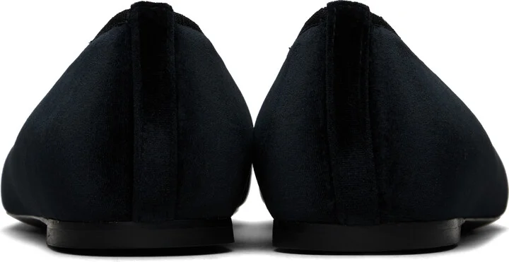 TOTEME Black Minimalist Velvet Ballerina Flats - Image 2