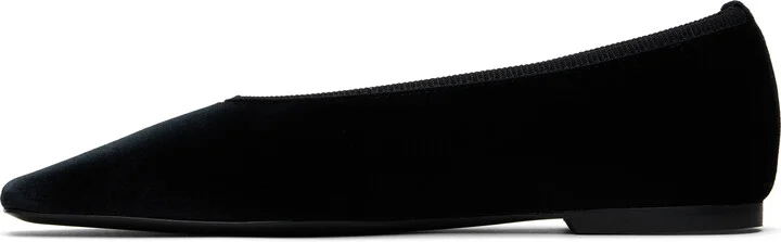 TOTEME Black Minimalist Velvet Ballerina Flats - Image 3