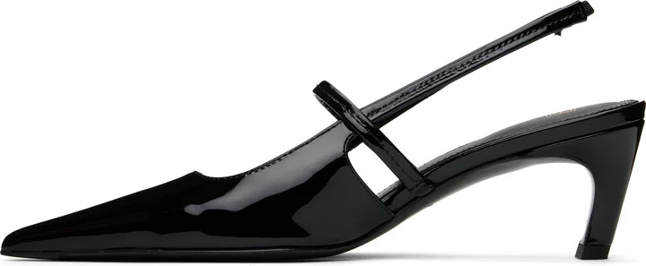 TOTEME Black Sharp Patent Slingback Heels - Image 3