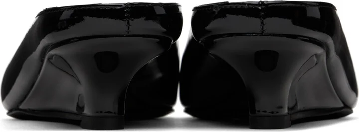TOTEME Black Sharp Patent Wedge Mules - Image 2