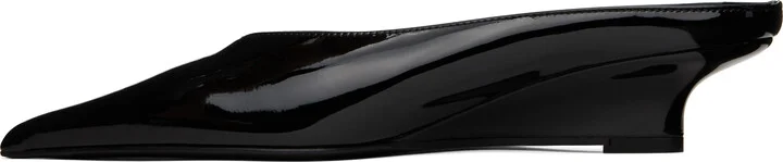 TOTEME Black Sharp Patent Wedge Mules - Image 3