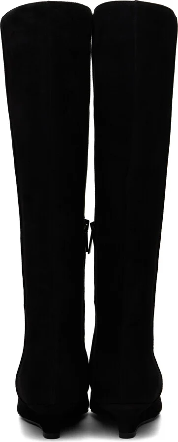 TOTEME Black Sharp Suede Knee-High Boots - Image 2
