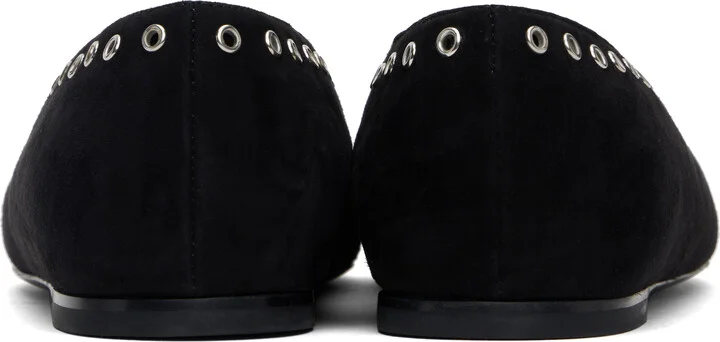 TOTEME Black Suede Lace-Up Ballerina Flats - Image 2