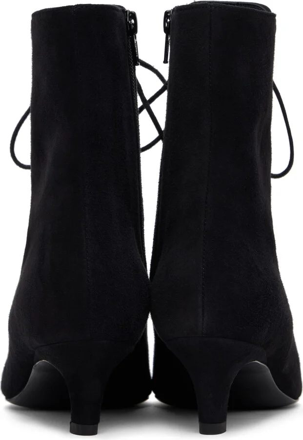 TOTEME Black Suede Lace-Up Boots - Image 2