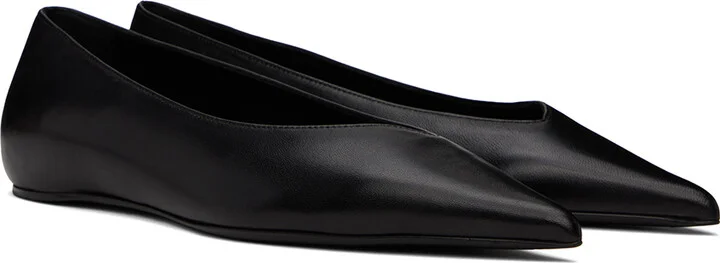 TOTEME Black 'The Asymmetric' Ballerina Flats - Image 4