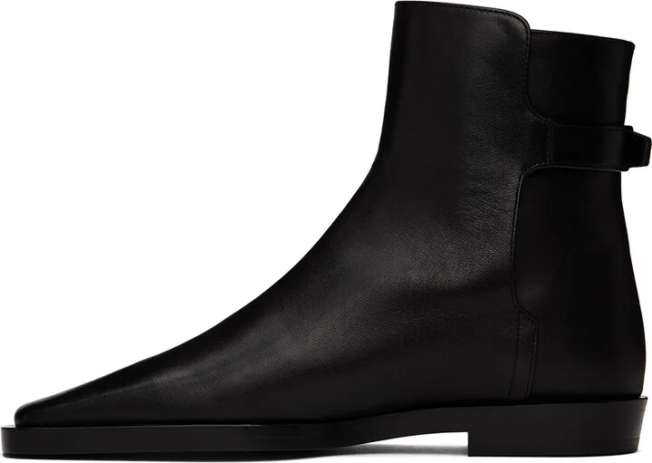 TOTEME Black 'The Belted' Boots - Image 3