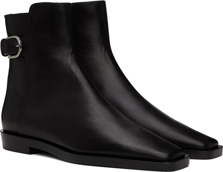TOTEME Black 'The Belted' Boots - Image 4