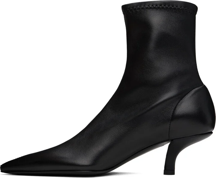 TOTEME Black 'The Heeled Sock' Boots - Image 3