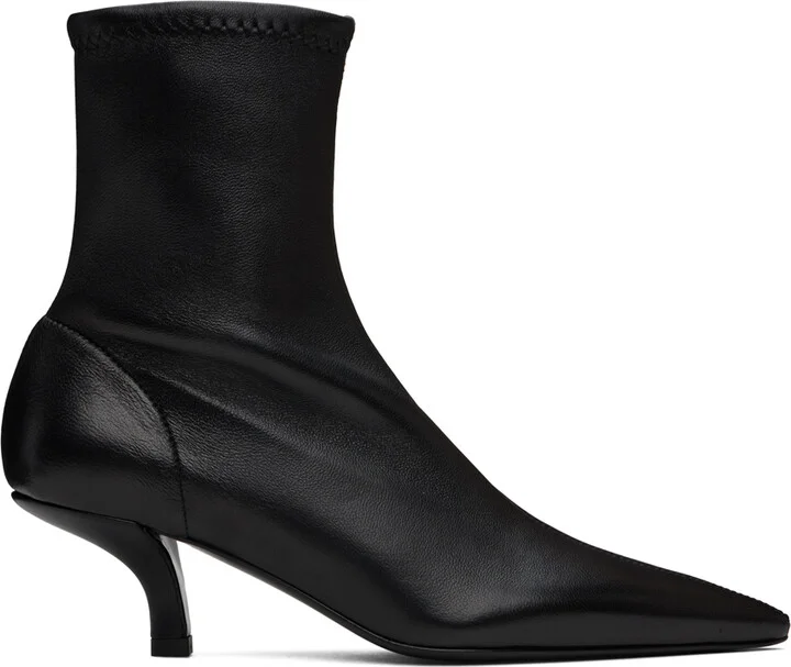 TOTEME Black 'The Heeled Sock' Boots