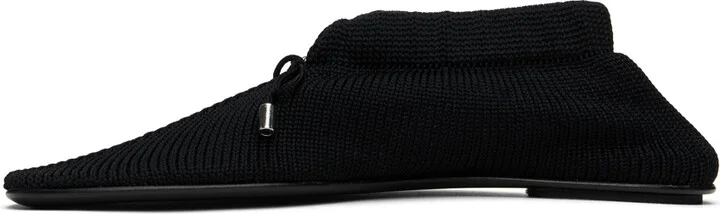 TOTEME Black 'The Knitted' Ballerina Flats - Image 3