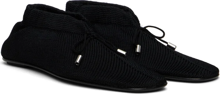TOTEME Black 'The Knitted' Ballerina Flats - Image 4