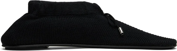 TOTEME Black 'The Knitted' Ballerina Flats