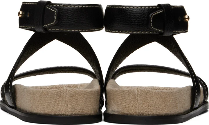 TOTEME Black 'The Leather Chunky' Sandals - Image 2