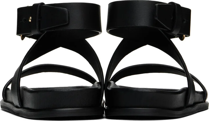 TOTEME Black 'The Leather Chunky' Sandals - Image 2