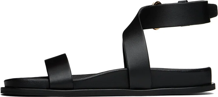 TOTEME Black 'The Leather Chunky' Sandals - Image 3