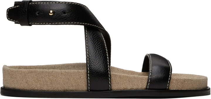 TOTEME Black 'The Leather Chunky' Sandals