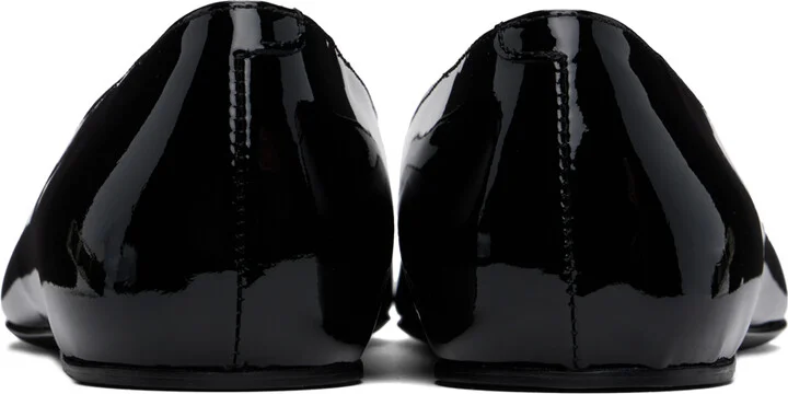 TOTEME Black 'The Patent Asymmetric' Ballerina Flats - Image 2